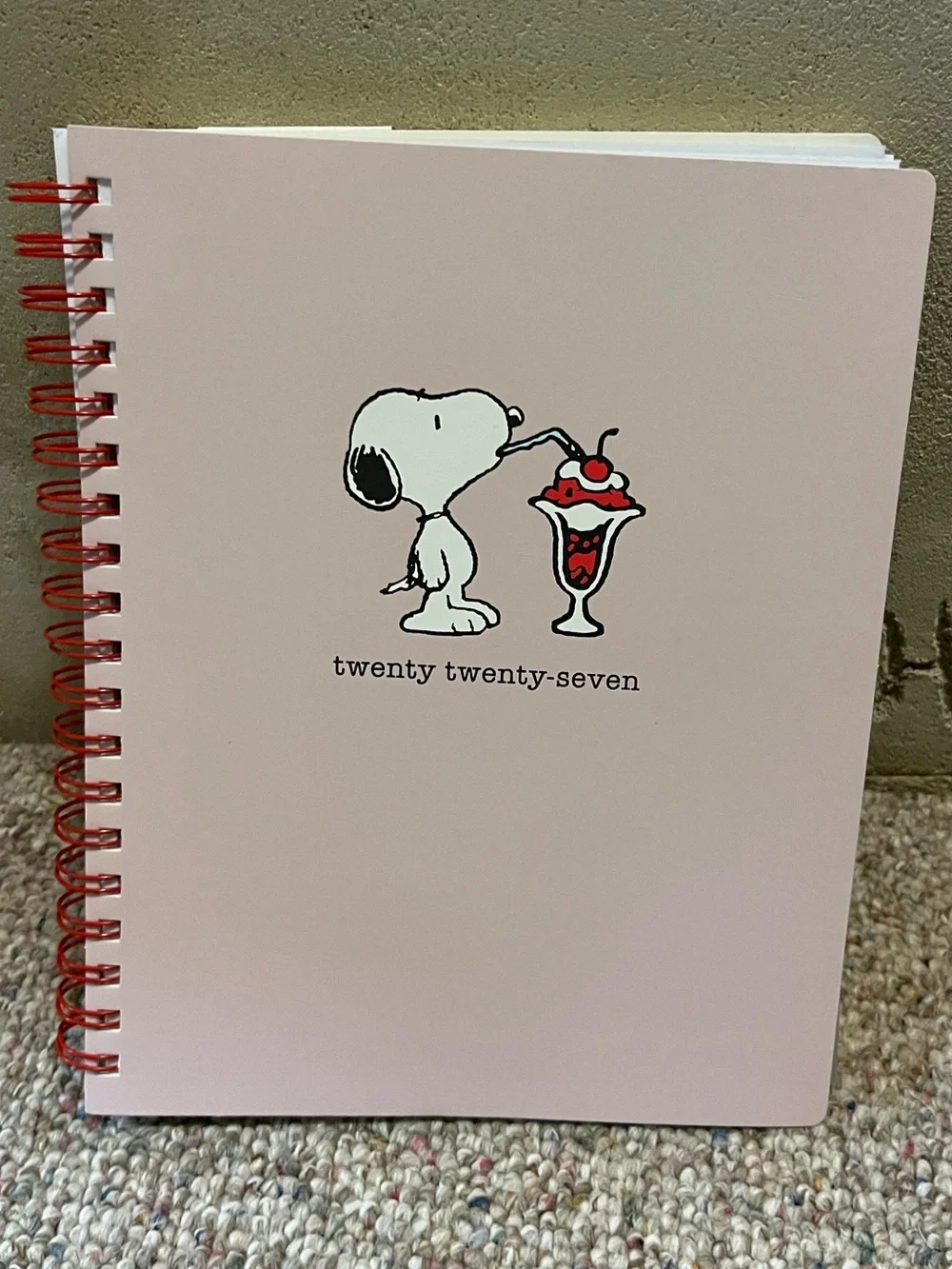 🆕 Peanuts Snoopy 2027 Pink Spiral Planner